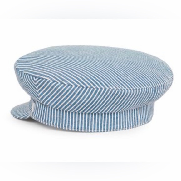 Celine Blue and White Striped Hat - Picture 2 of 4